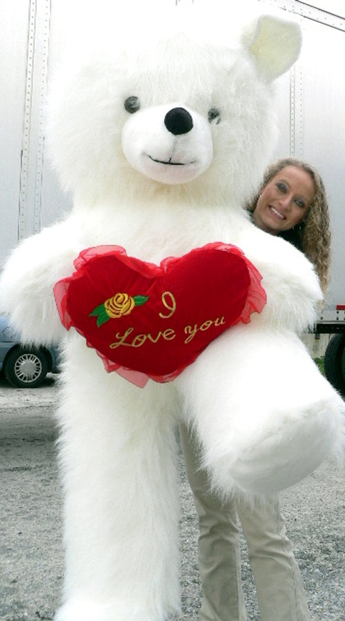 Load image into Gallery viewer, 6 Foot Teddy Bear Giant White Teddybear With I Love You Heart Soft 72
