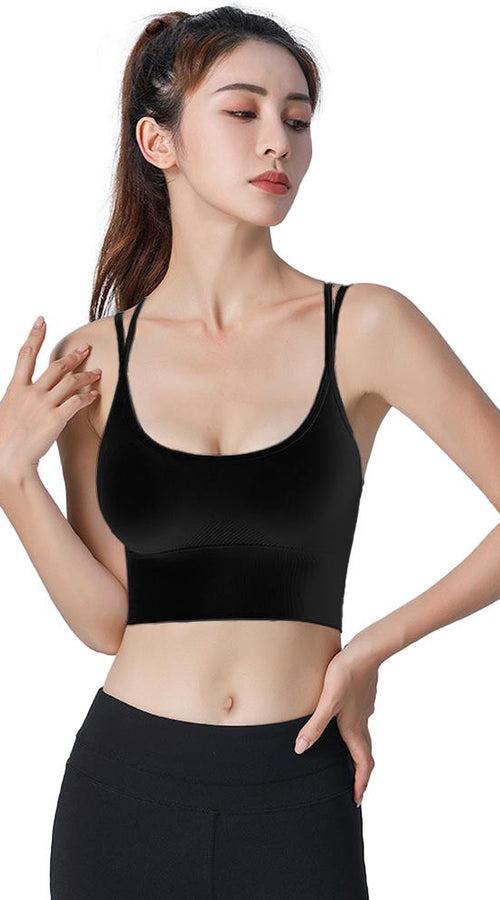 Load image into Gallery viewer, women strappy sports bra sexy crisscross back light support yoga
