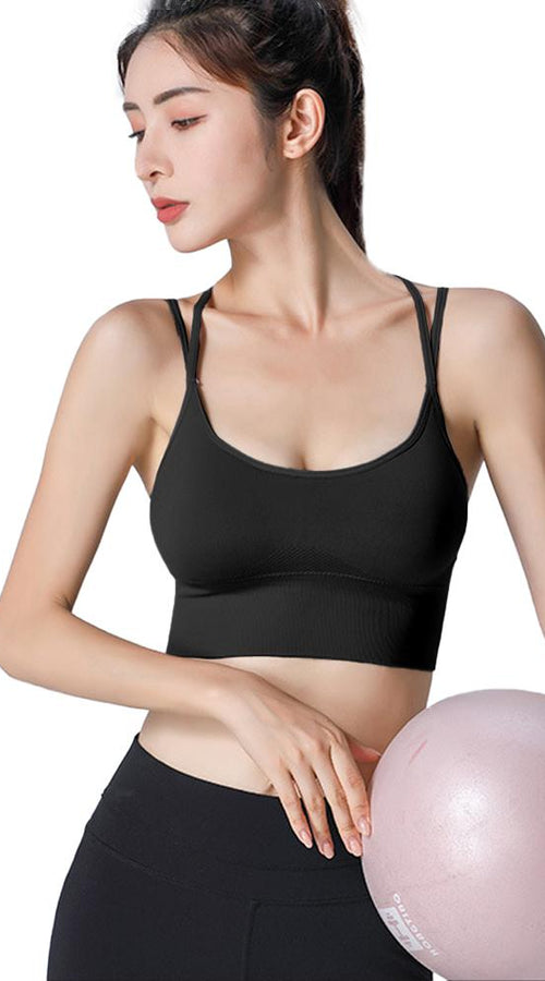 Load image into Gallery viewer, women strappy sports bra sexy crisscross back light support yoga
