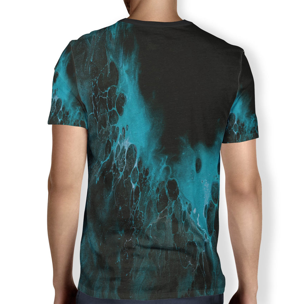 black blue splash men's t-shirt