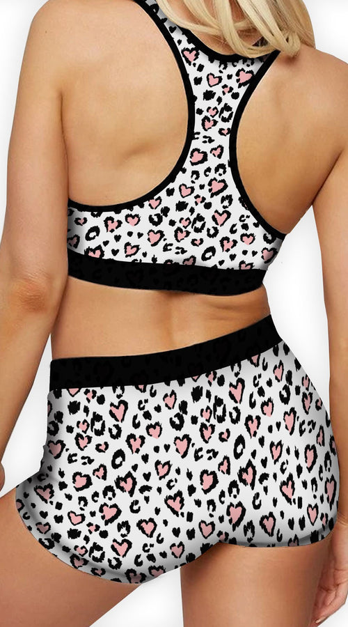 Load image into Gallery viewer, Cheetah Hearts Ellie Sports Bra
