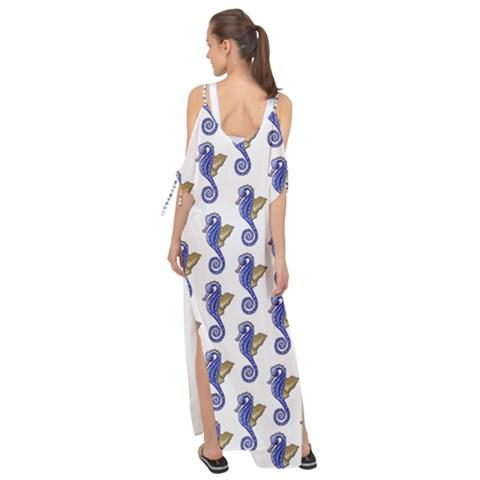 Load image into Gallery viewer, chiffon maxi dress cover up seahorse pattern
