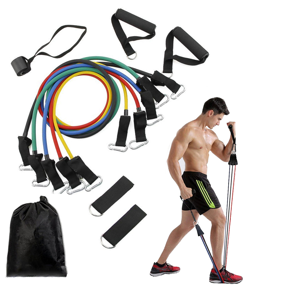 11 pieces resistance bands set exercise bands