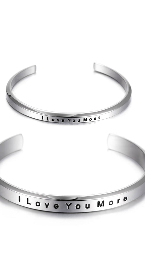 Load image into Gallery viewer, &quot;I Love you more&quot;&amp;&quot;I Love you most&quot; Couple Cuff
