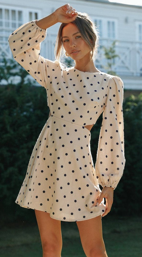 Load image into Gallery viewer, 2021  Women Clothing Fashion Crew Neck Backless Long Sleeves Vacation
