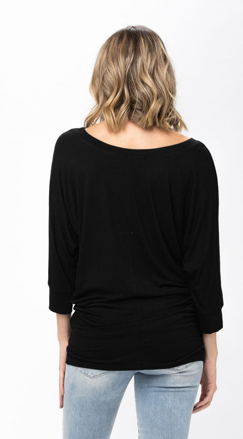 Load image into Gallery viewer, 3/4 Dolman Batwing Sleeve Round Neck Comfy Loose fit Casual Tunics
