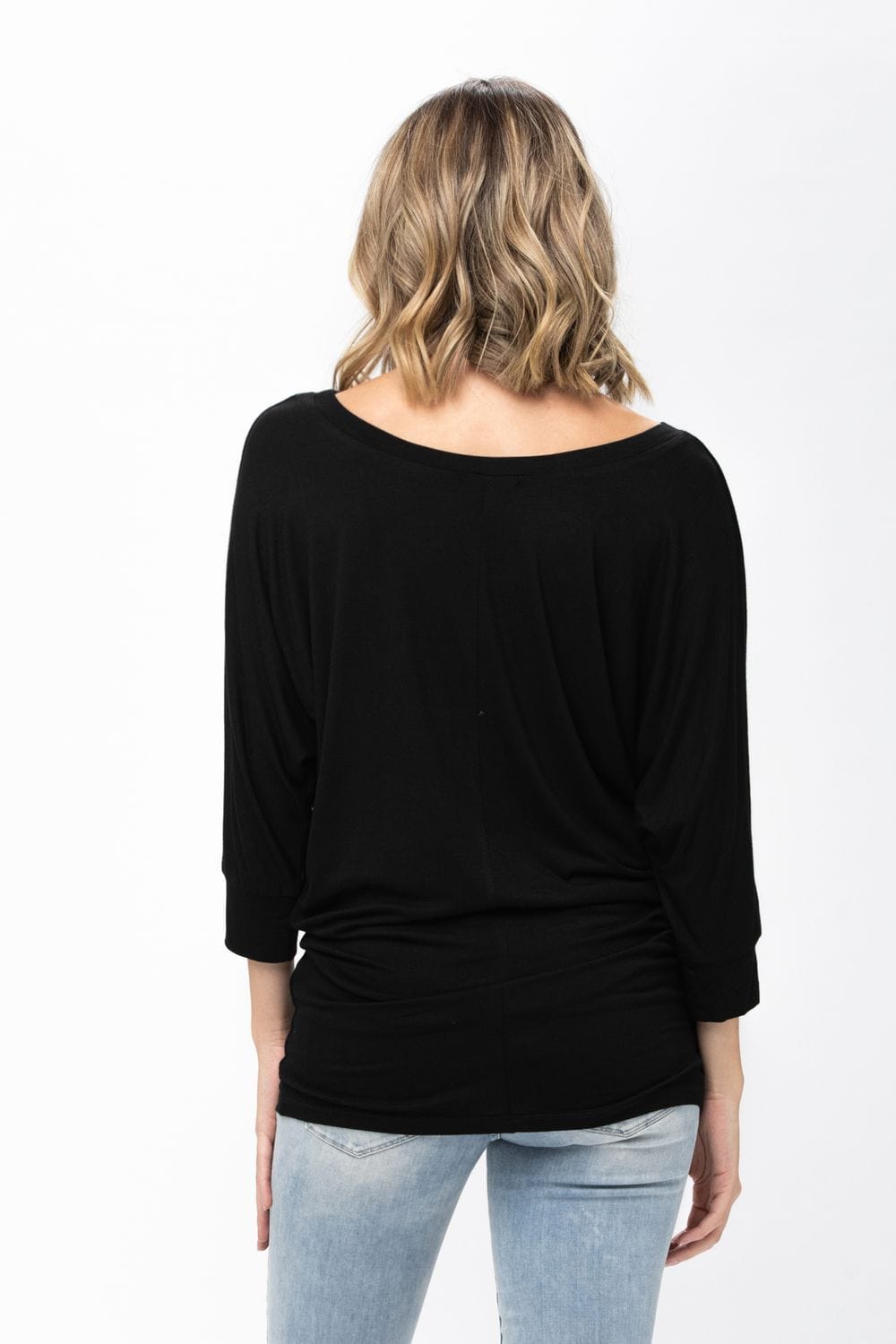 3/4 Dolman Batwing Sleeve Round Neck Comfy Loose fit Casual Tunics