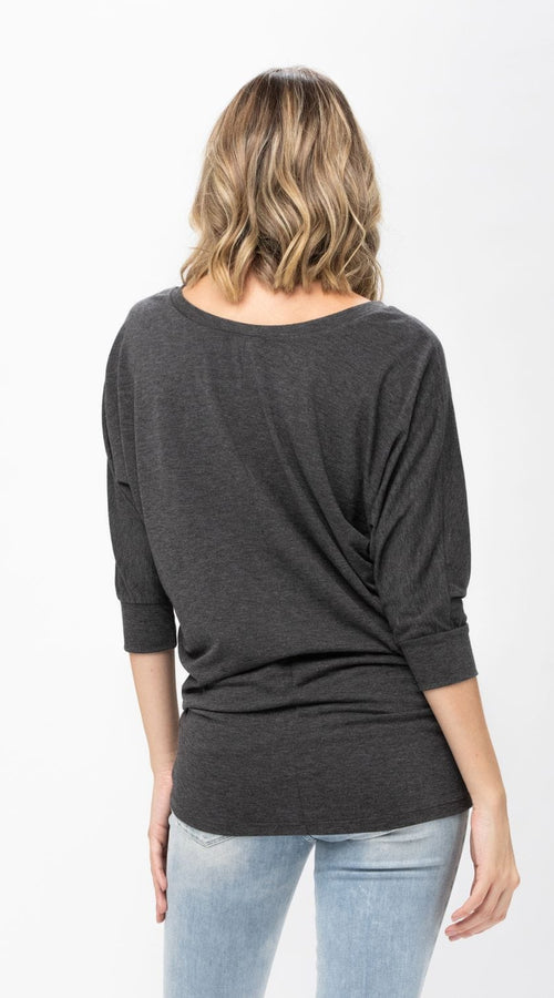 Load image into Gallery viewer, 3/4 Dolman Batwing Sleeve Round Neck Comfy Loose fit Casual Tunics
