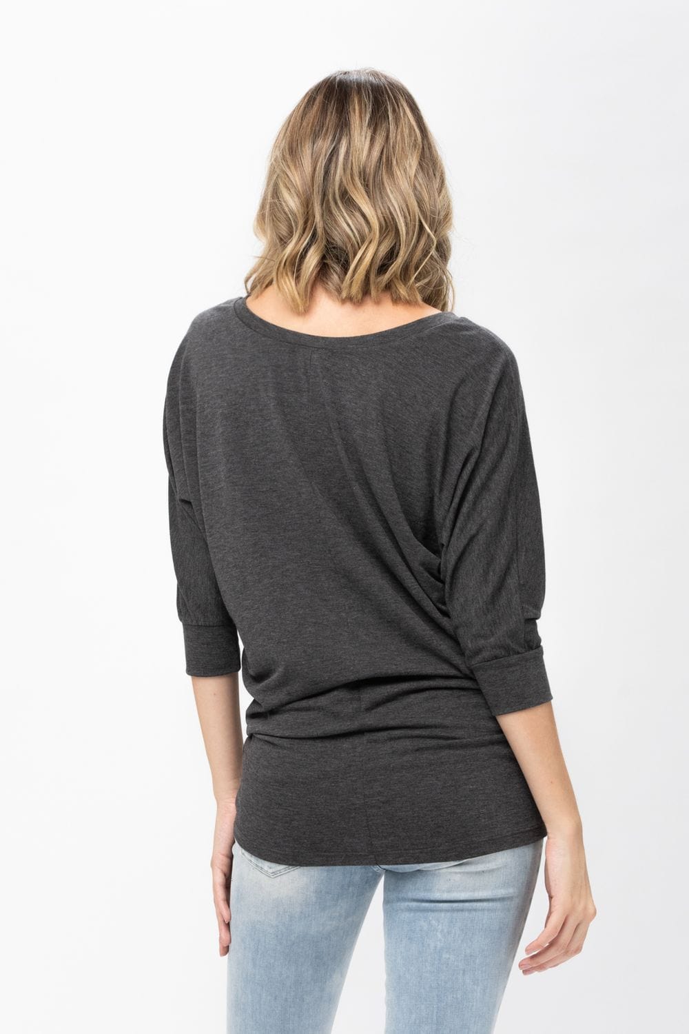 3/4 Dolman Batwing Sleeve Round Neck Comfy Loose fit Casual Tunics