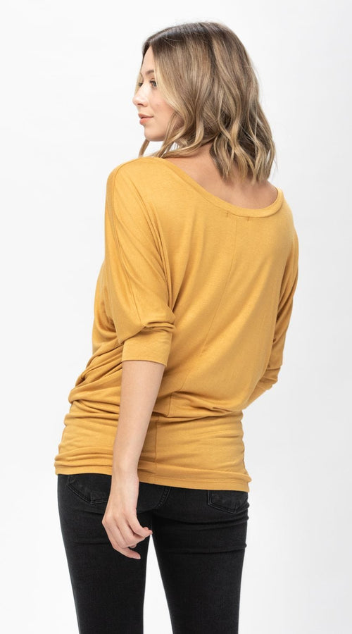 Load image into Gallery viewer, 3/4 Dolman Batwing Sleeve Round Neck Comfy Loose fit Casual Tunics
