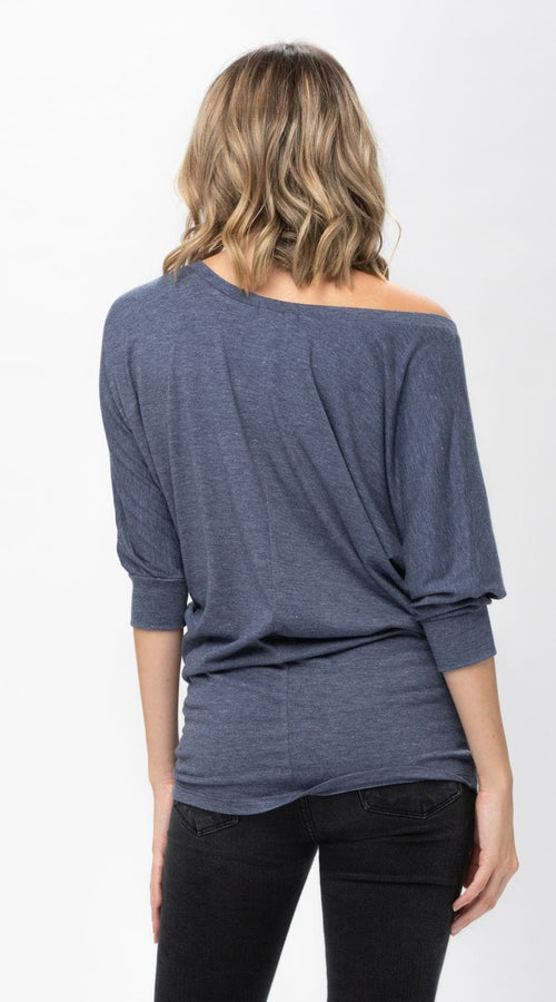 Load image into Gallery viewer, 3/4 Dolman Batwing Sleeve Round Neck Comfy Loose fit Casual Tunics
