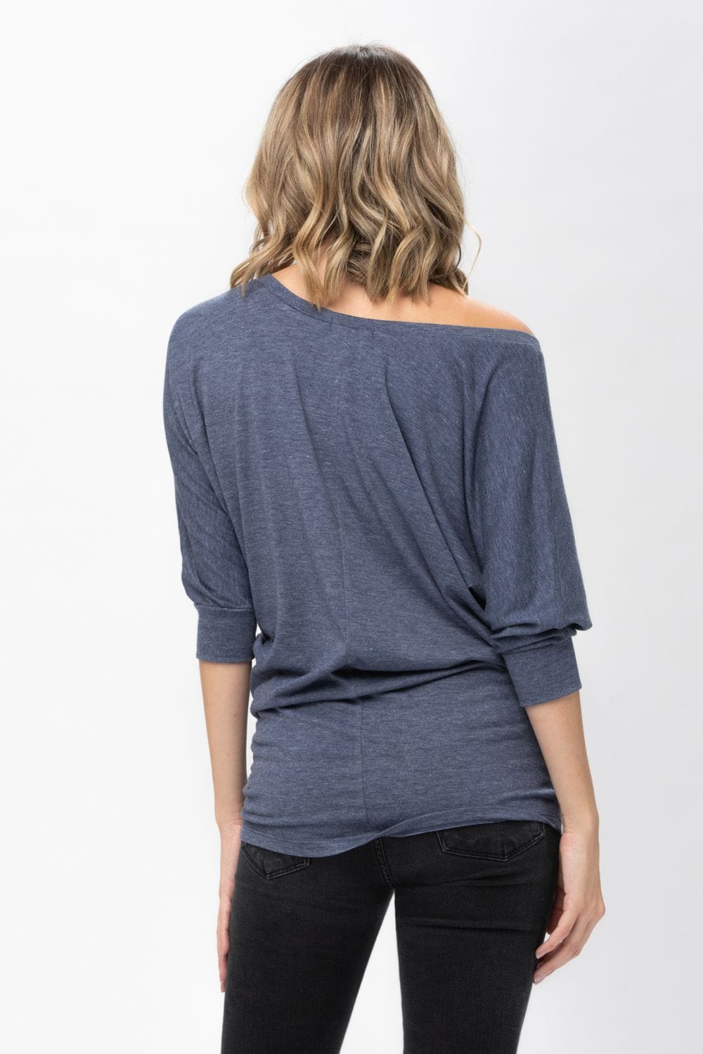 3/4 Dolman Batwing Sleeve Round Neck Comfy Loose fit Casual Tunics