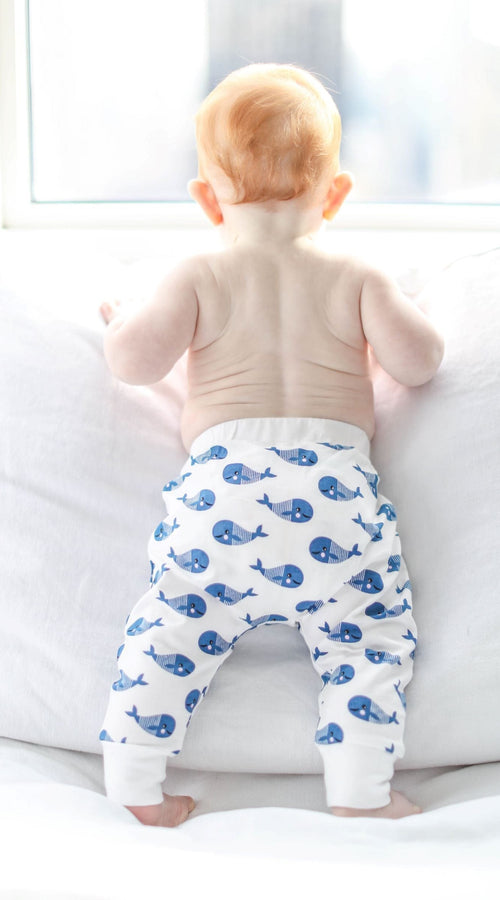 Load image into Gallery viewer, Boo Boo Harem Pants - Blue Whale
