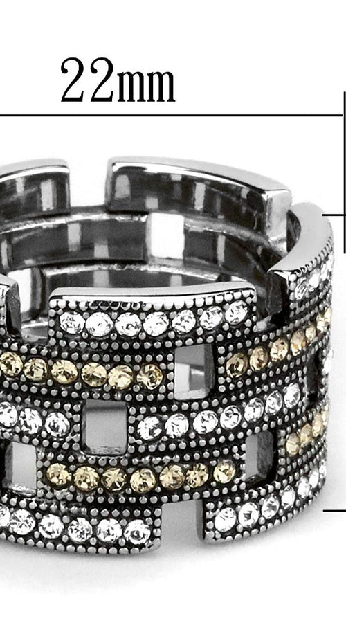 Load image into Gallery viewer, tk2987 - high polished (no plating) stainless steel ring with top
