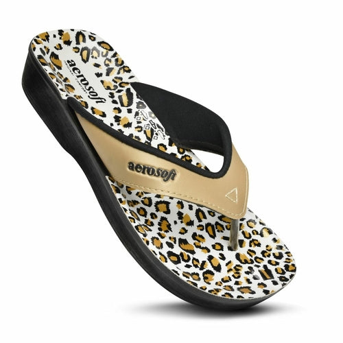 Load image into Gallery viewer, Aerosoft Leopard Women’s Comfortable Casual Thong Sandals
