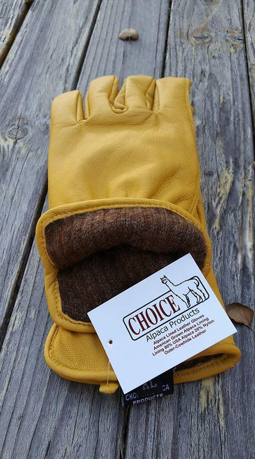 Load image into Gallery viewer, alpaca knit lined cowhide leather gloves - alpaca made in the usa
