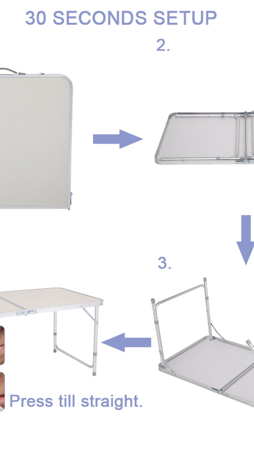 Load image into Gallery viewer, 120 x 60 x 70 4ft portable multipurpose folding table
