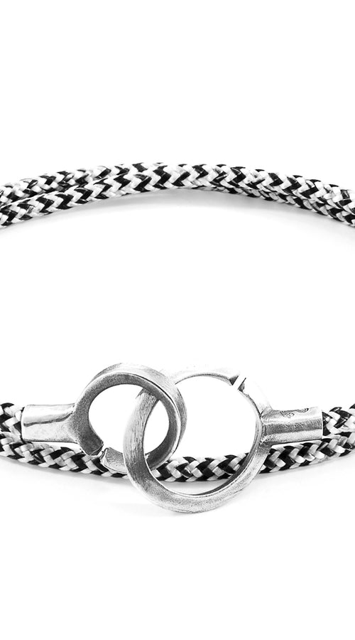 Load image into Gallery viewer, White Noir Montrose Silver and Rope Bracelet
