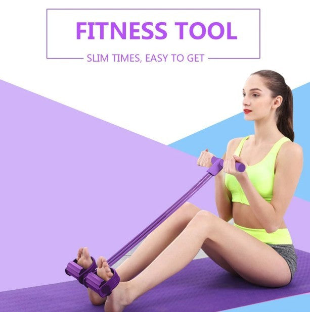 portable fitness resistance band with pedal