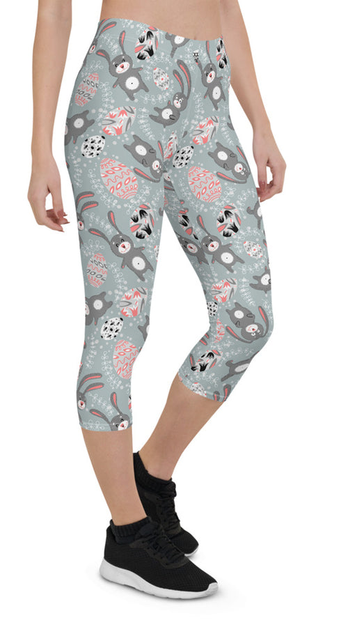 Load image into Gallery viewer, Cute Easter Bunny Capri Leggings for Women
