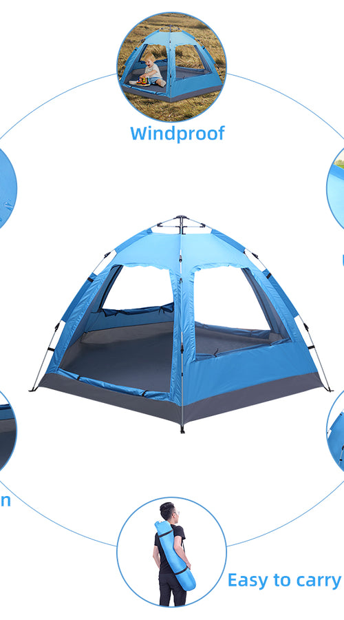 Load image into Gallery viewer, waterproof outdoor 3-4 person automatic camping tent
