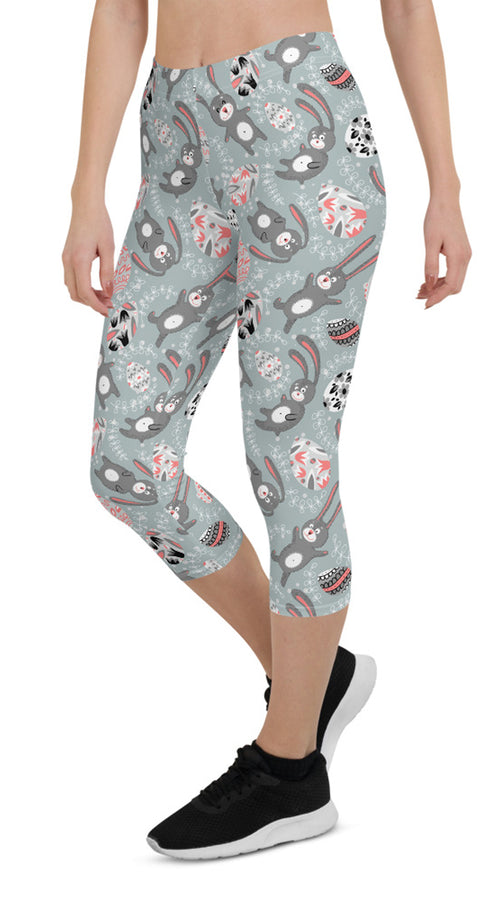 Load image into Gallery viewer, Cute Easter Bunny Capri Leggings for Women

