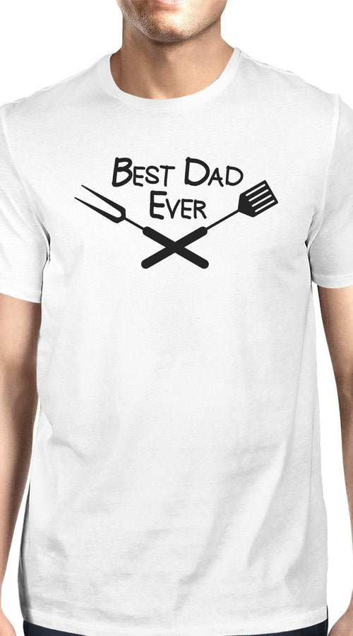 Load image into Gallery viewer, best bbq dad mens white graphic design t-shirt
