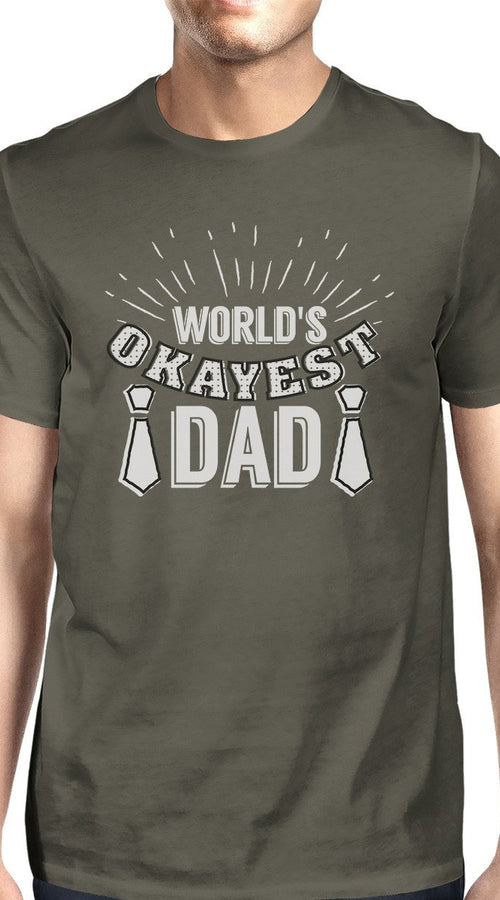 Load image into Gallery viewer, worlds okayest dad mens dark gray graphic tee
