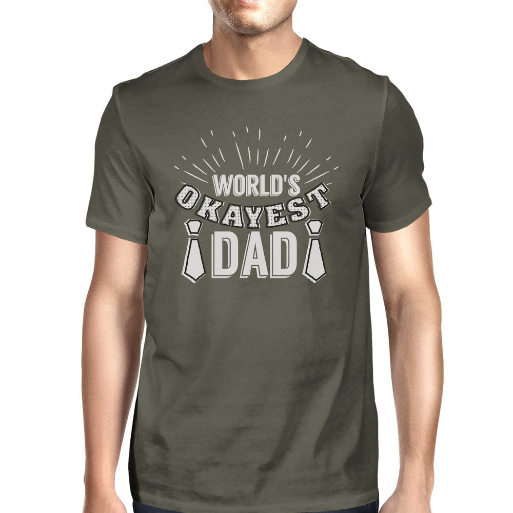 worlds okayest dad mens dark gray graphic tee