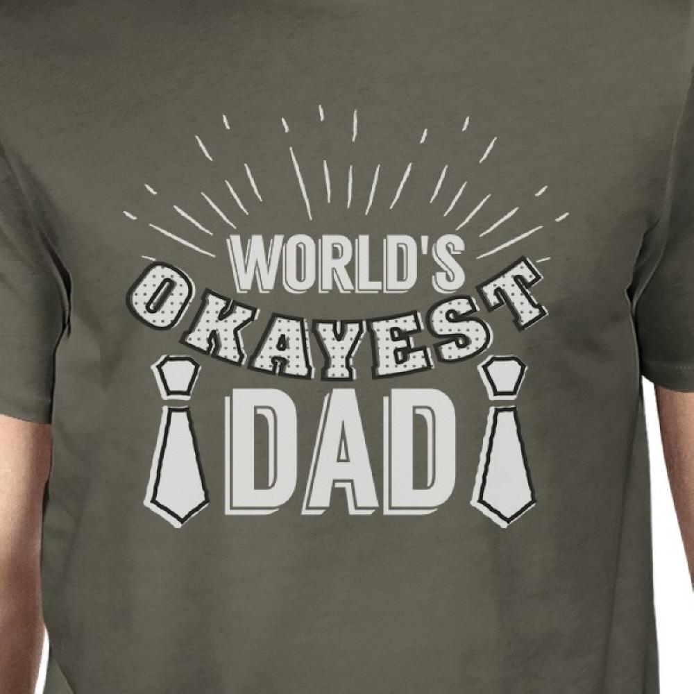 worlds okayest dad mens dark gray graphic tee