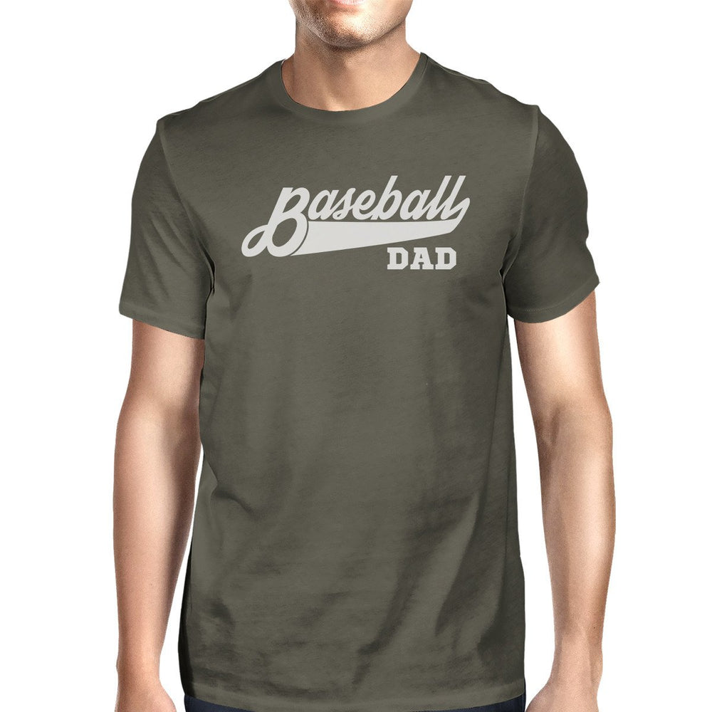 baseball dad men's dark gray cotton shirt funny