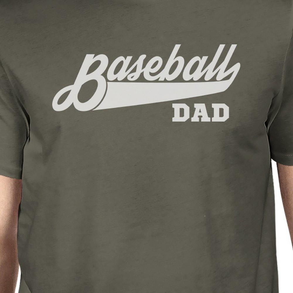 baseball dad men's dark gray cotton shirt funny