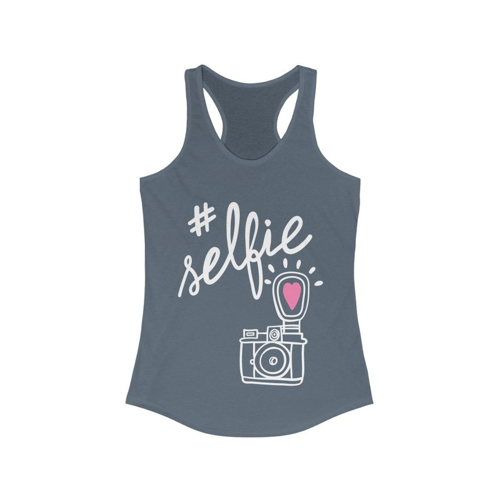 #Selfie with hand-drawing Camera Racerback Tank Top
