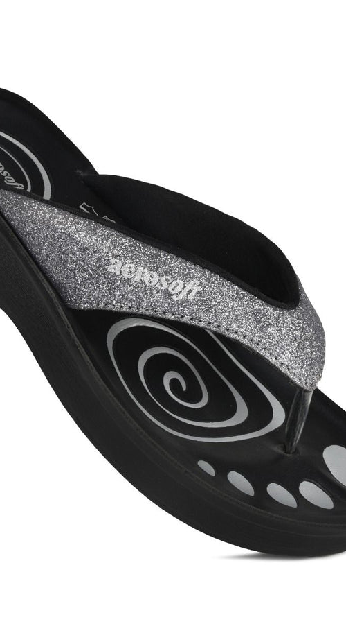 Load image into Gallery viewer, Aerosoft Women’s Gliterrati Casual Summer Thong Sandals
