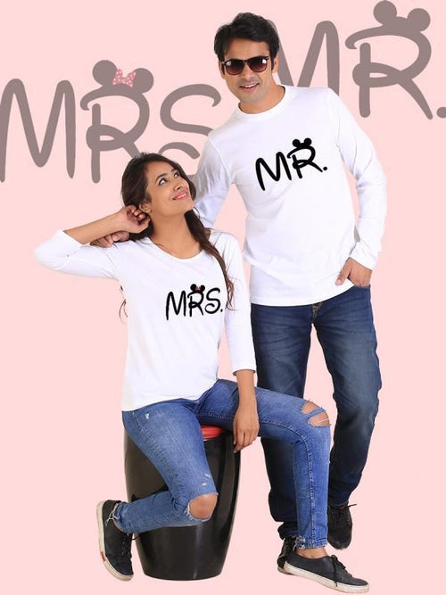 Load image into Gallery viewer, Mr. and Mrs. Couple Full Sleeves White

