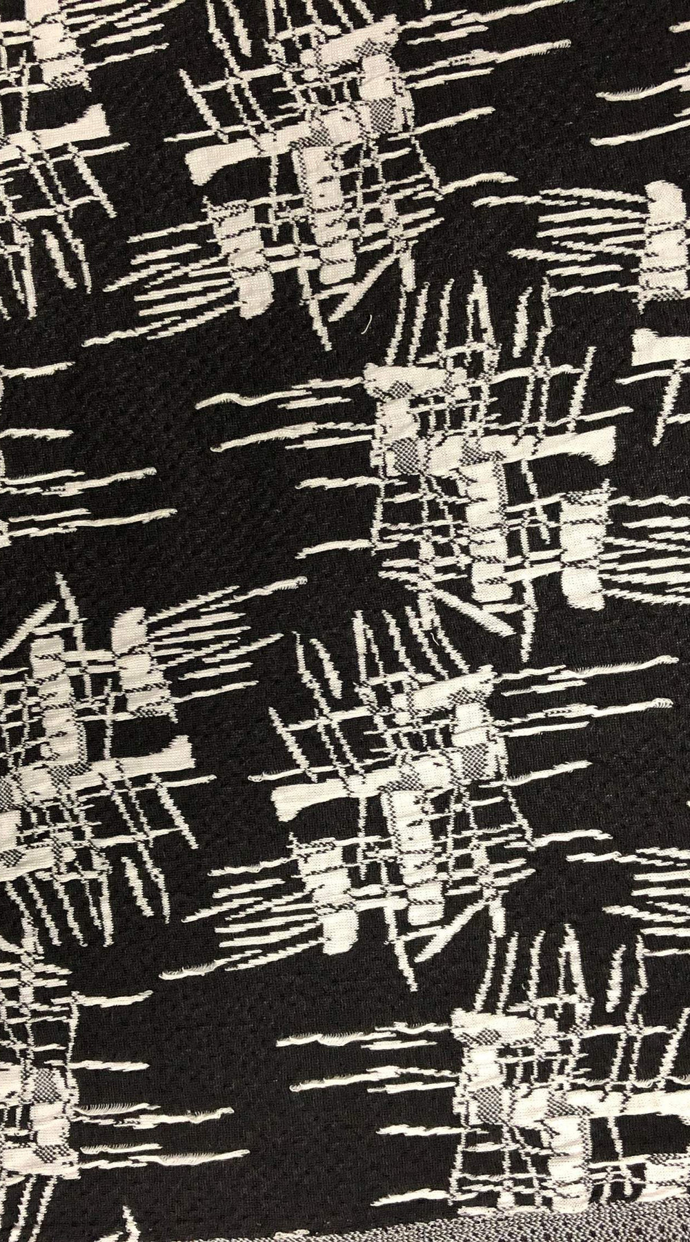 Black and White Pattern Stretchy Polyester Fabric for Dress Polyester