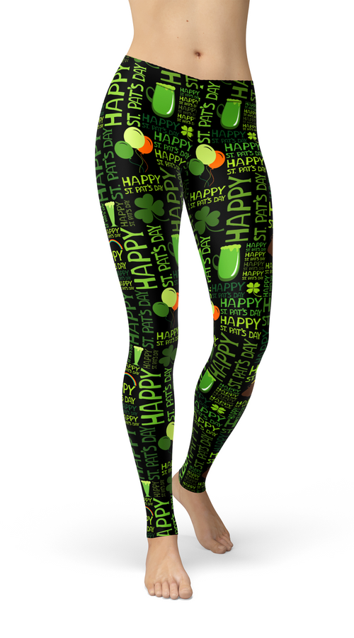 Load image into Gallery viewer, avery happy st patricks day leggings
