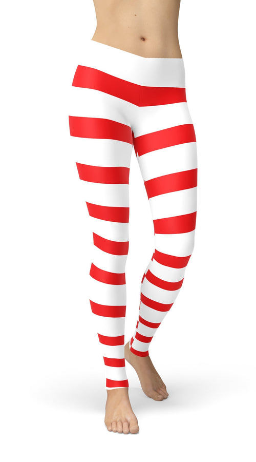 Load image into Gallery viewer, Avery Red Candy Cane Leggings
