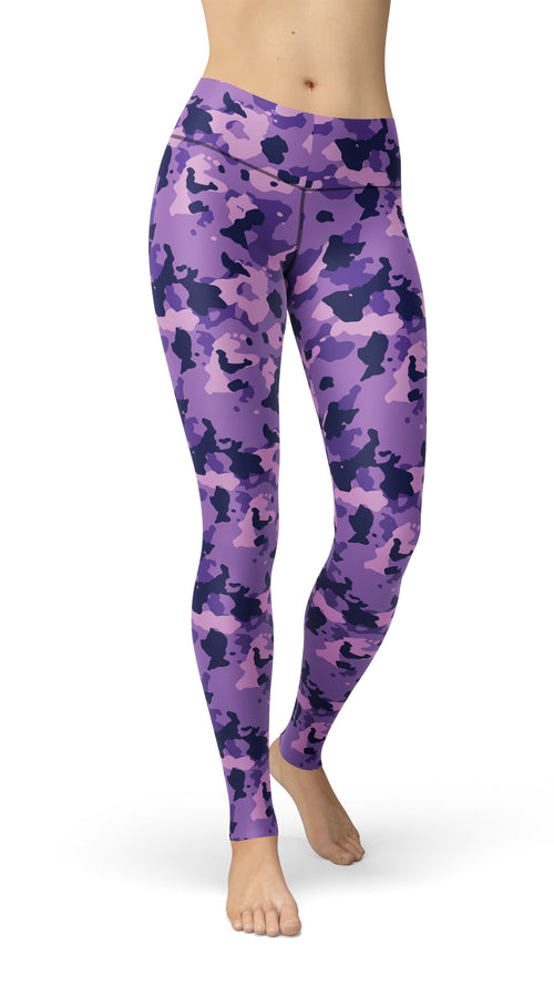 Load image into Gallery viewer, jean purple camouflage leggings
