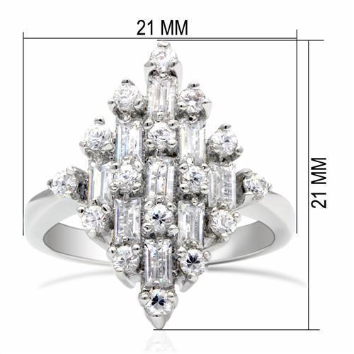 Load image into Gallery viewer, lo2061 - rhodium brass ring with aaa grade cz  in clear
