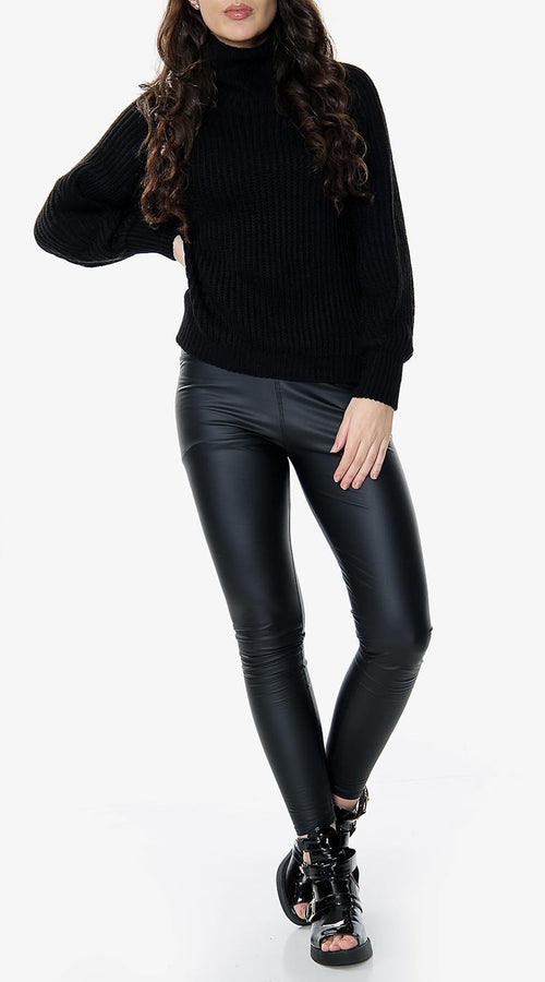 Load image into Gallery viewer, Black Balloon Sleeve Knit Jumper
