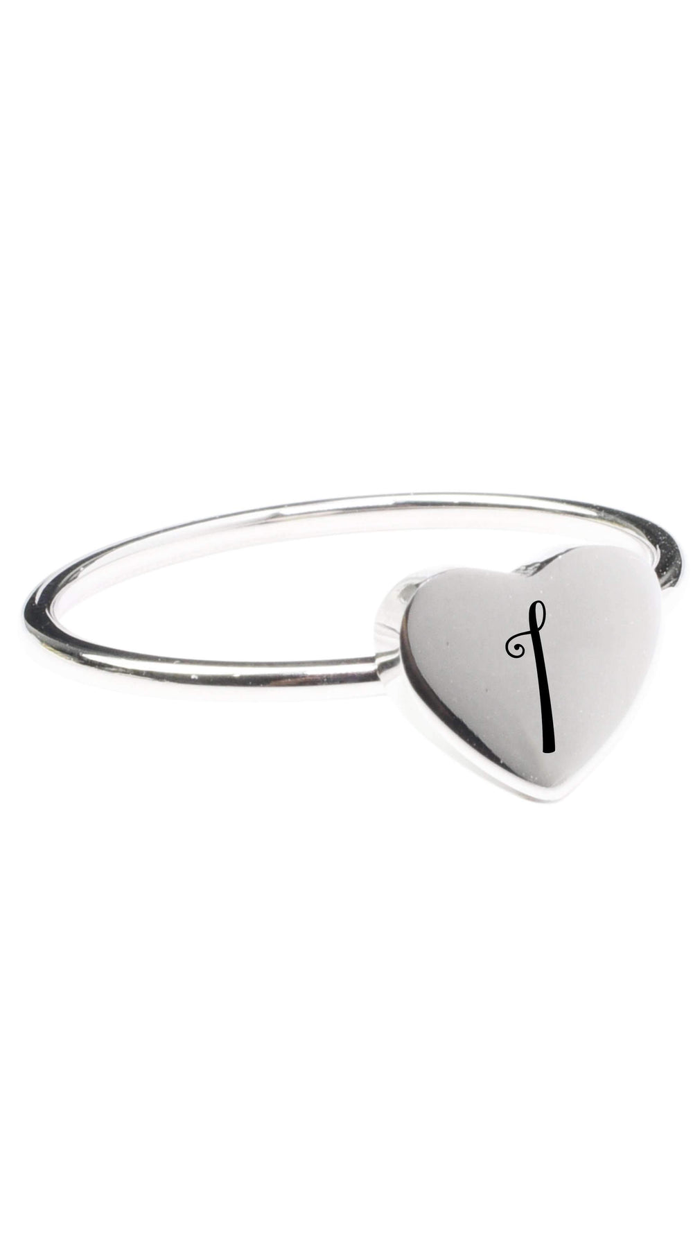 I Comfort Fit Initial Heart Ring