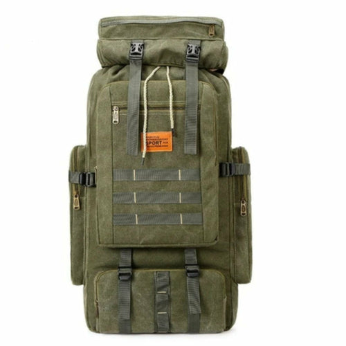waterproof outdoor camping hiking 100l large capacity backpack army green
