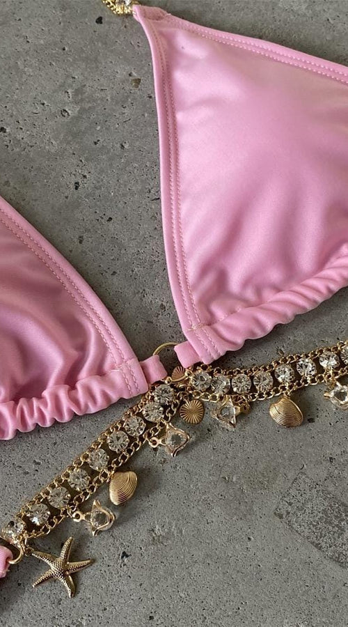 Load image into Gallery viewer, Bikini Crystal Swimwear Metal Chain Women&#39;s Swimsuit Bathing Suit 2020
