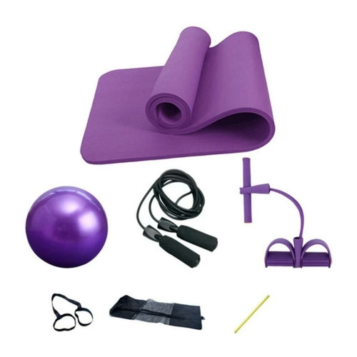 Load image into Gallery viewer, deluxe yoga fitness 5 pcs exercise set purple / united states
