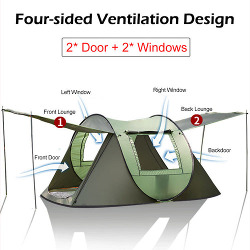 Load image into Gallery viewer, large capacity 4 to 5 persons automatic pop up camping tent
