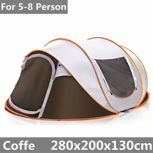 large capacity 4 to 5 persons automatic pop up camping tent white / onetify