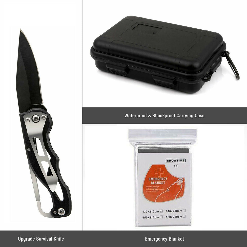 14 in 1 outdoor emergency survival and safety gear kit camping